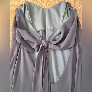 Solemio Los Angeles Blue Strapless Bow Dress